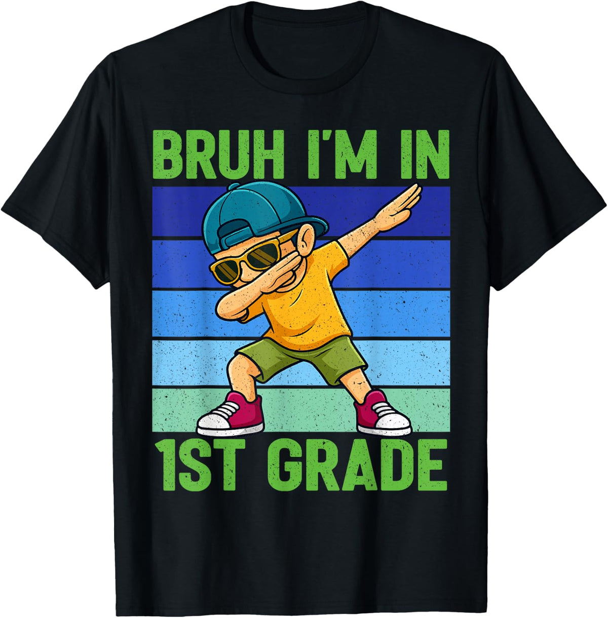Bruh I'm in 1st Grade Dabbing Boys Kids Back to School T-Shirt