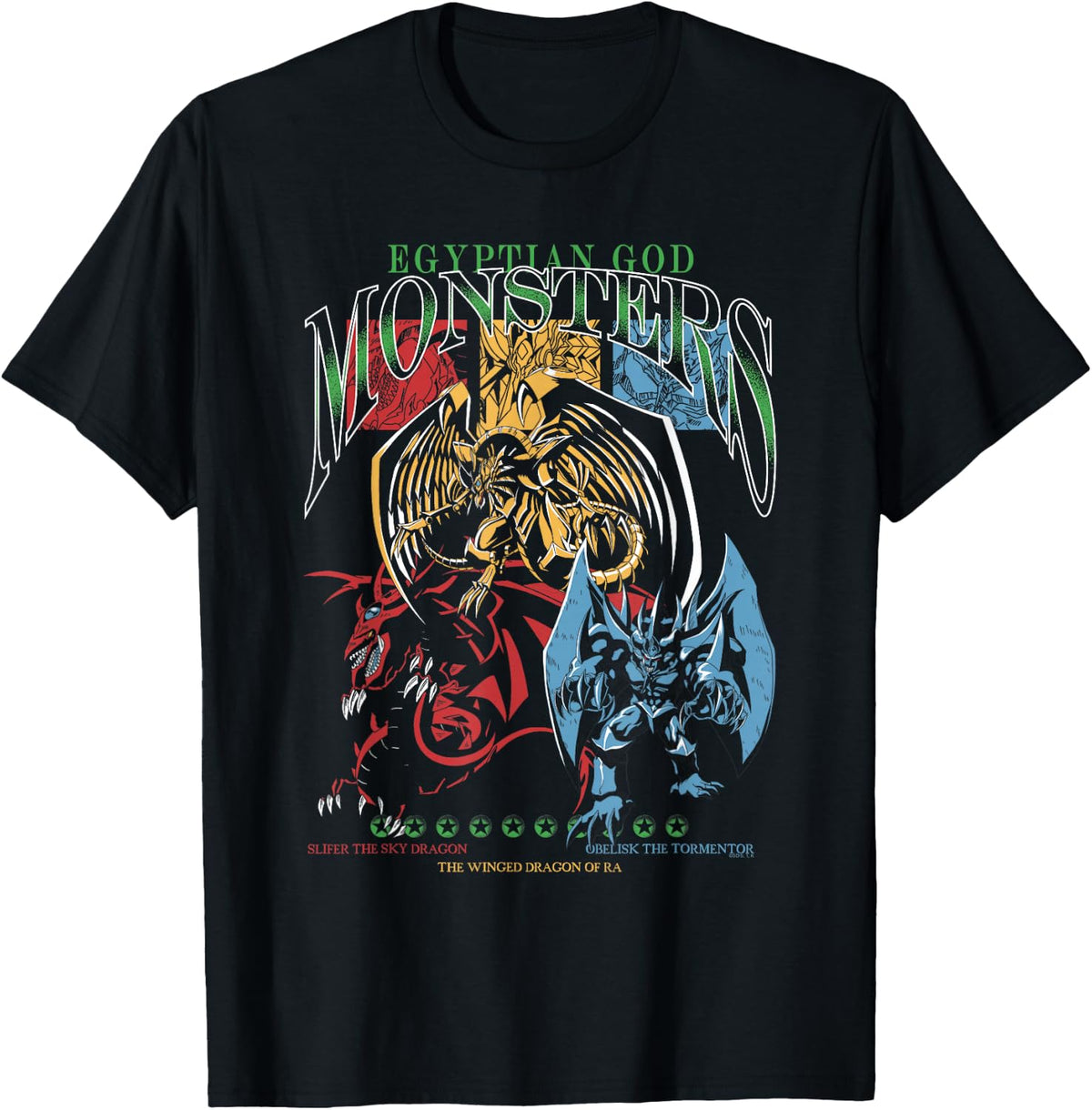 Yu-Gi-Oh! Egytian God Monsters Retro Card Game Anime T-Shirt