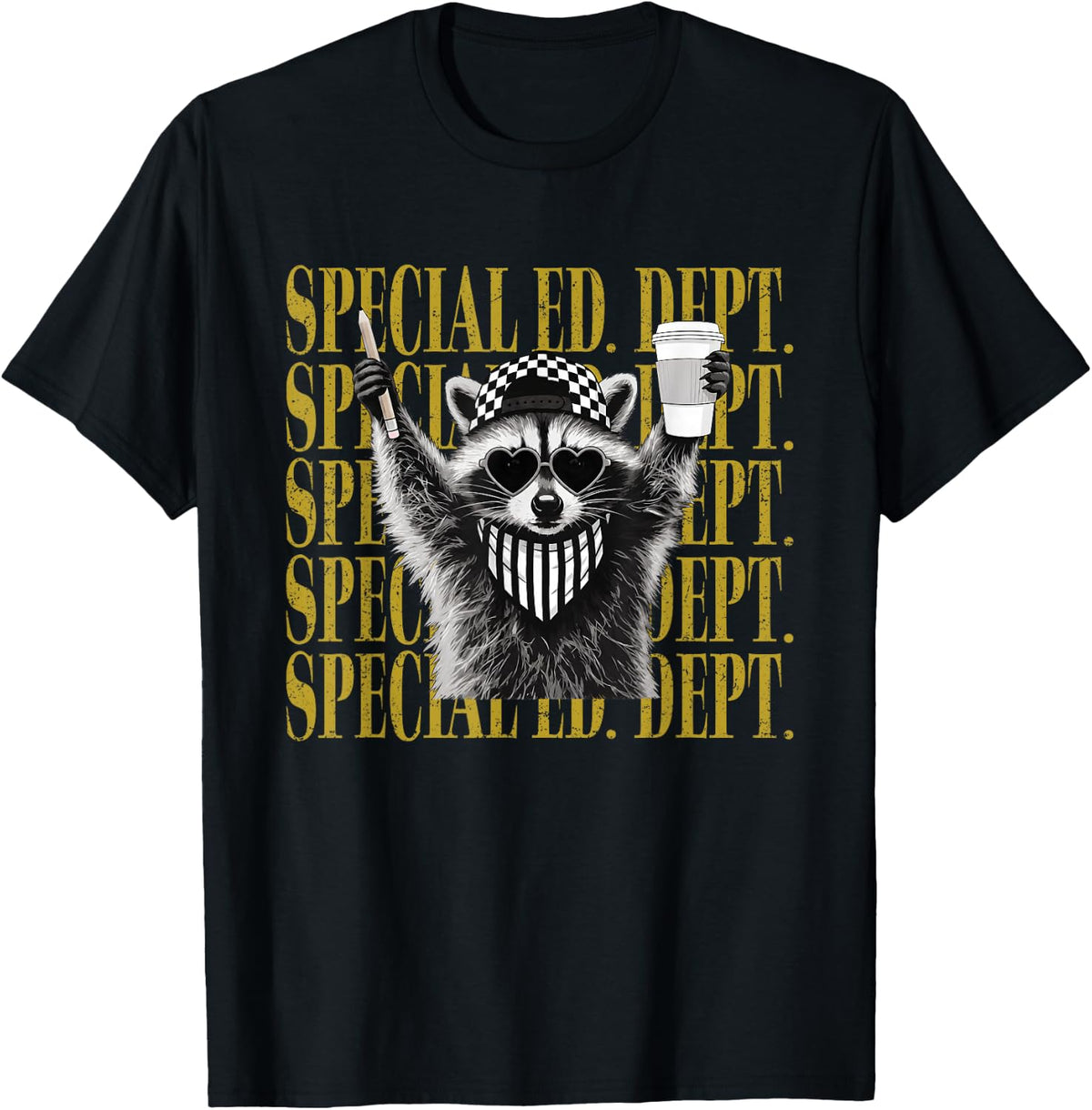Women Special Ed Teacher Funny Feral Raccoon Back to School T-Shirt