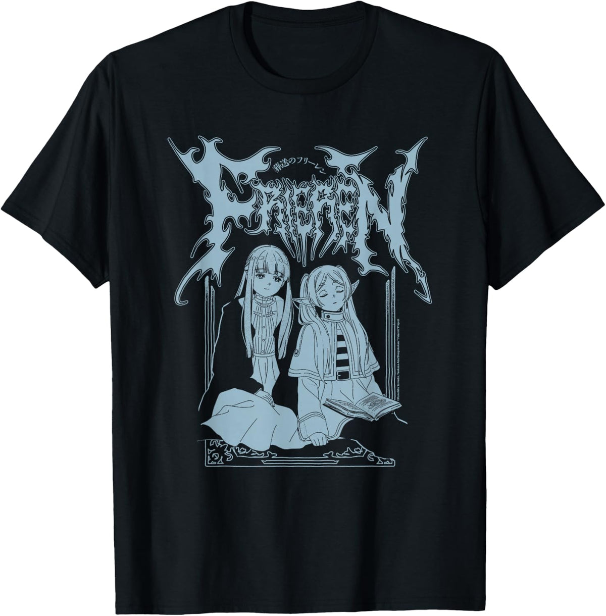 Frieren Heavy Metal Logo Frieren and Fern Fantasy Anime T-Shirt