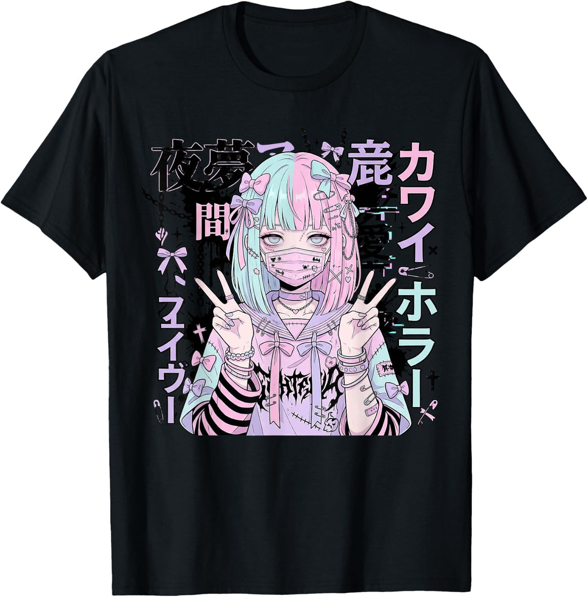 Kawaii Horror Anime Girl Manga Pastel Goth Vaporwave Waifu T-Shirt