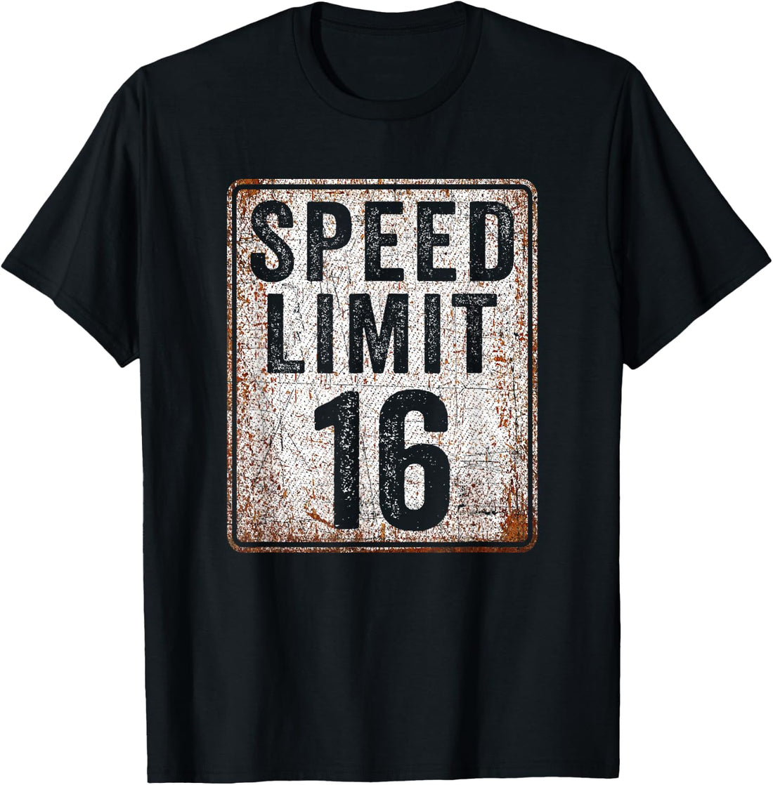 16th Birthday Speed Limit Sign 16 MPH 16 Year Old Funny T-Shirt
