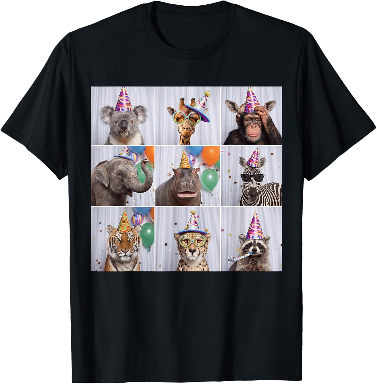 Funny Zoo Animals Wildlife Safari Birthday Party Boys Girls T-Shirt