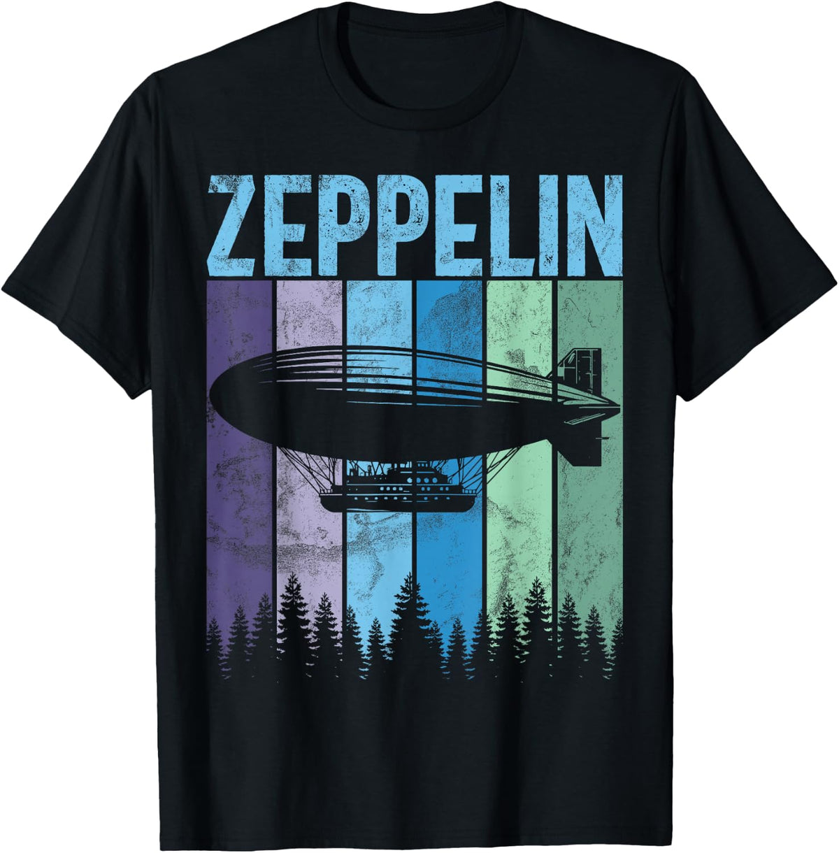 Retro Zeppelin 70s 80s Dirigible Airship Zepelin Zepplin T-Shirt