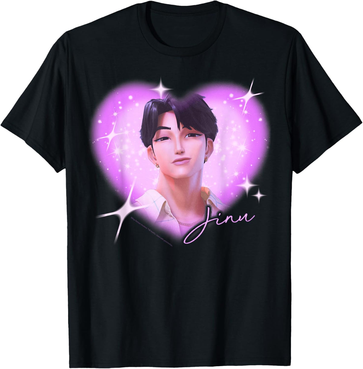 Kpop Demon Hunters The Saja Boys Jinu Charming Gaze Heart T-Shirt