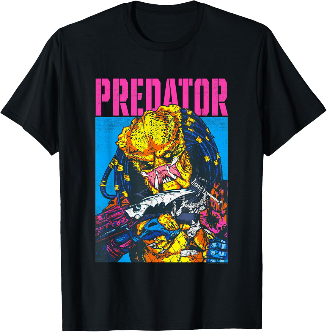 Aliens Iconic Epic Predator Retro Comic Big Chest Portrait T-Shirt