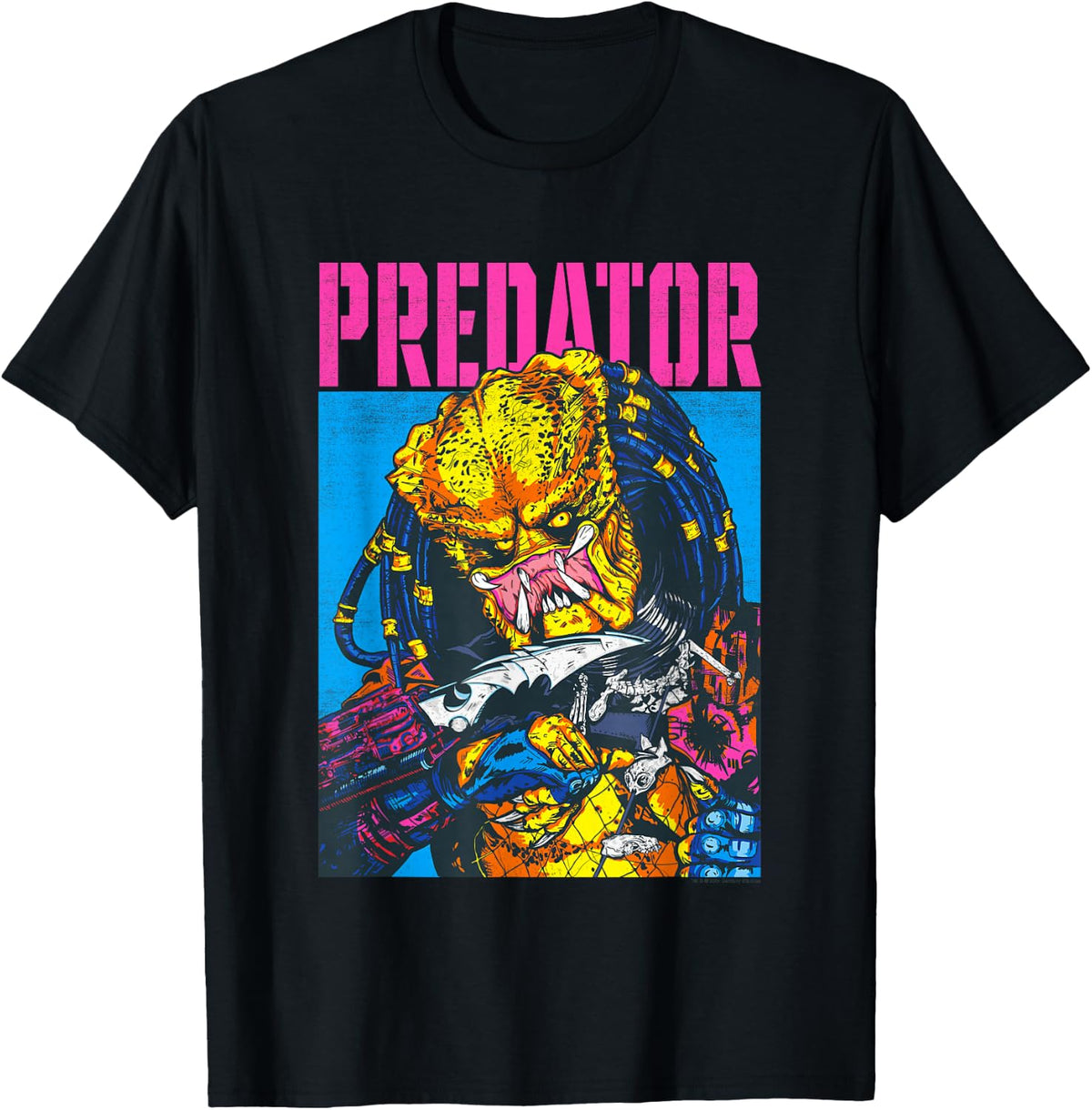 Aliens Iconic Epic Predator Retro Comic Big Chest Portrait T-Shirt