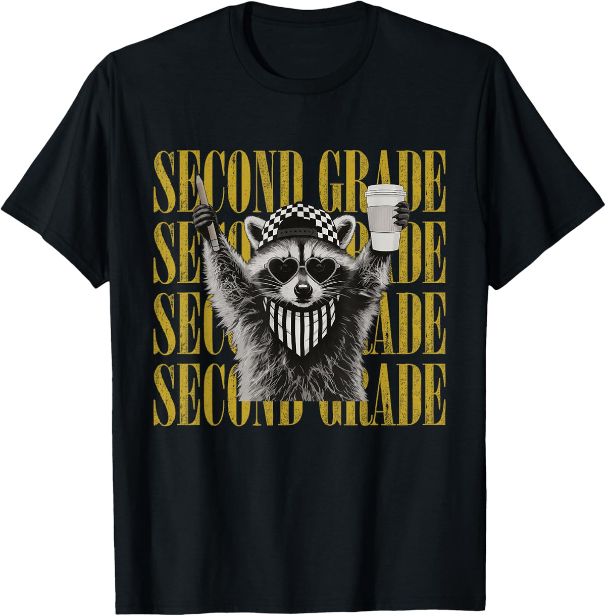 Funny Second Grade Teacher Feral Raccoon Back to School T-Shirt