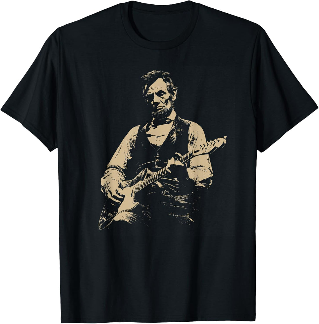 Abraham Lincoln Abe Lincoln Playing Guitar Retro Vintage T-Shirt