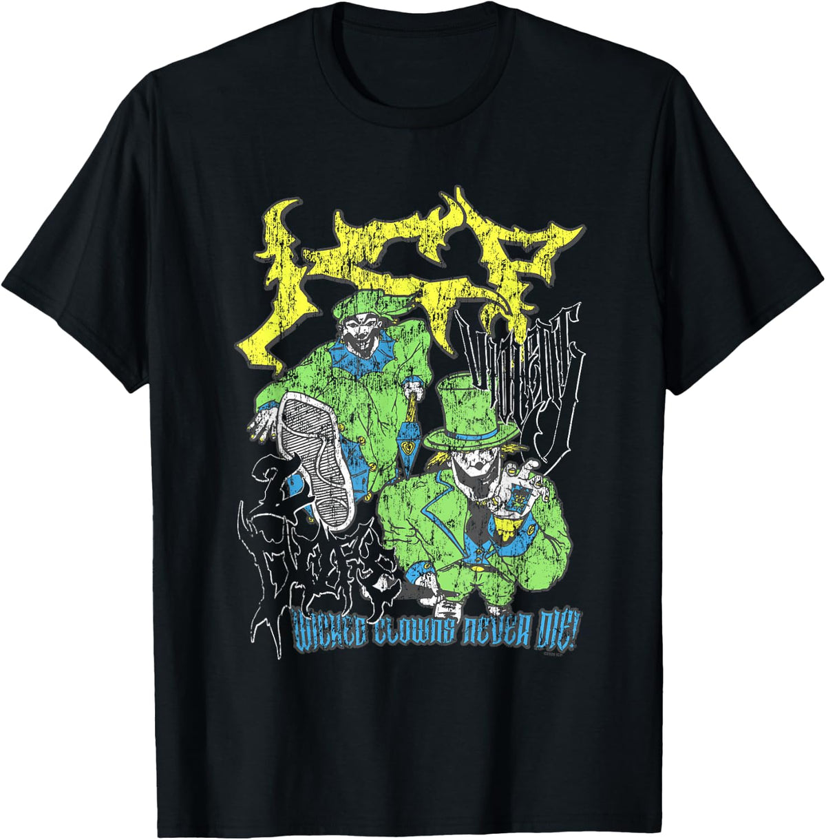 ICP Wicked Clowns Never Die Retro Distressed Hip Hop T-Shirt