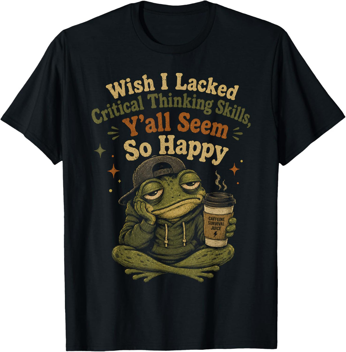 Wish I Lacked Critical Thinking Skills Funny Frog Men's T-Shirt