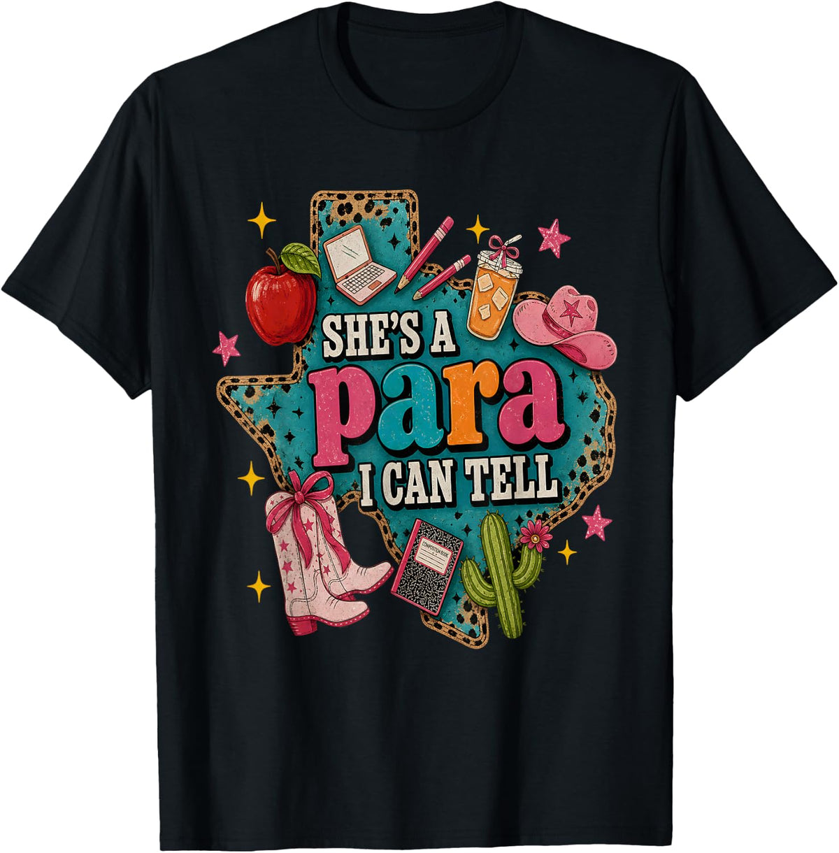 She's A para I Can Tell Western Girly Funny Paraprofessional T-Shirt