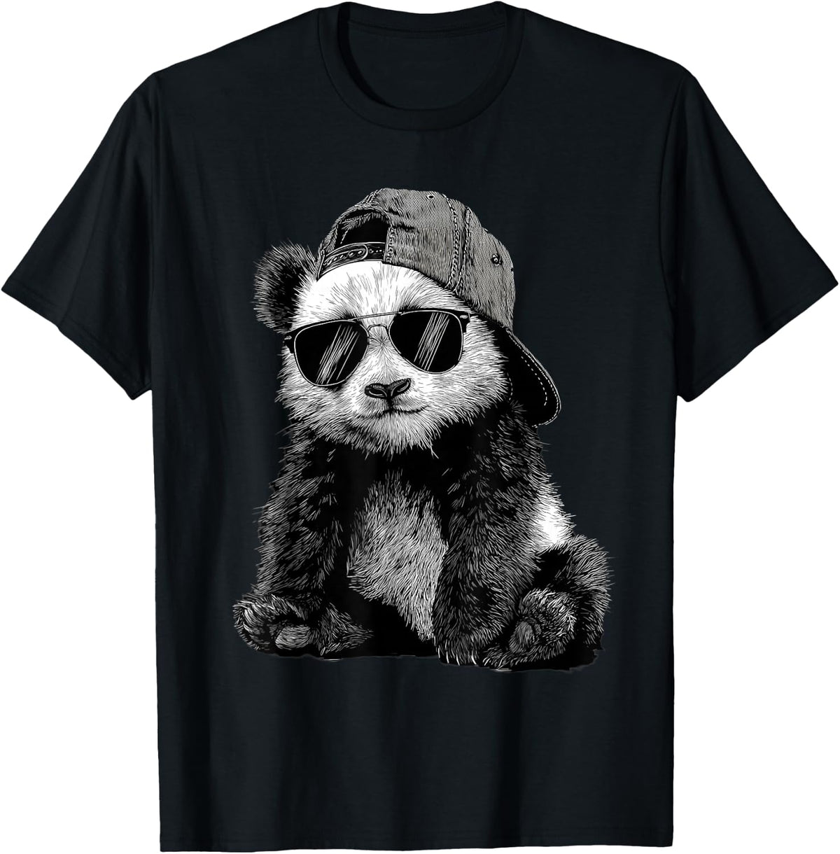 Panda with Sunglasses Graphic Motif Animal Funny Panda Bear T-Shirt