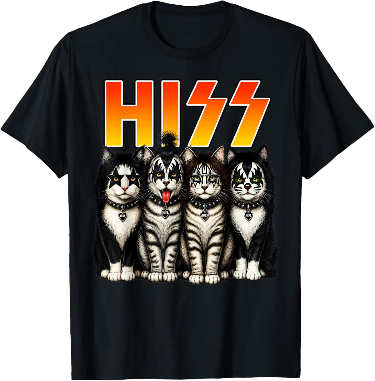 Hiss Cat Kittens Lovers Rock Rockin Birthday Men Women Gifts T-Shirt