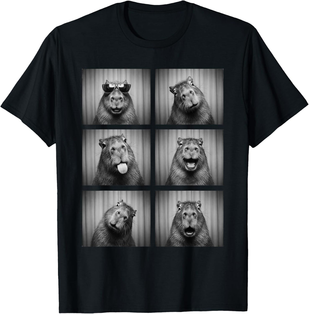 Capybara Photobooth Rodent Funny Animal Portrait T-Shirt