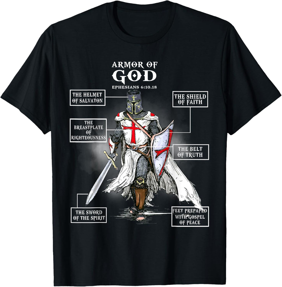 Armor of God Knight Templar Christian T-Shirt