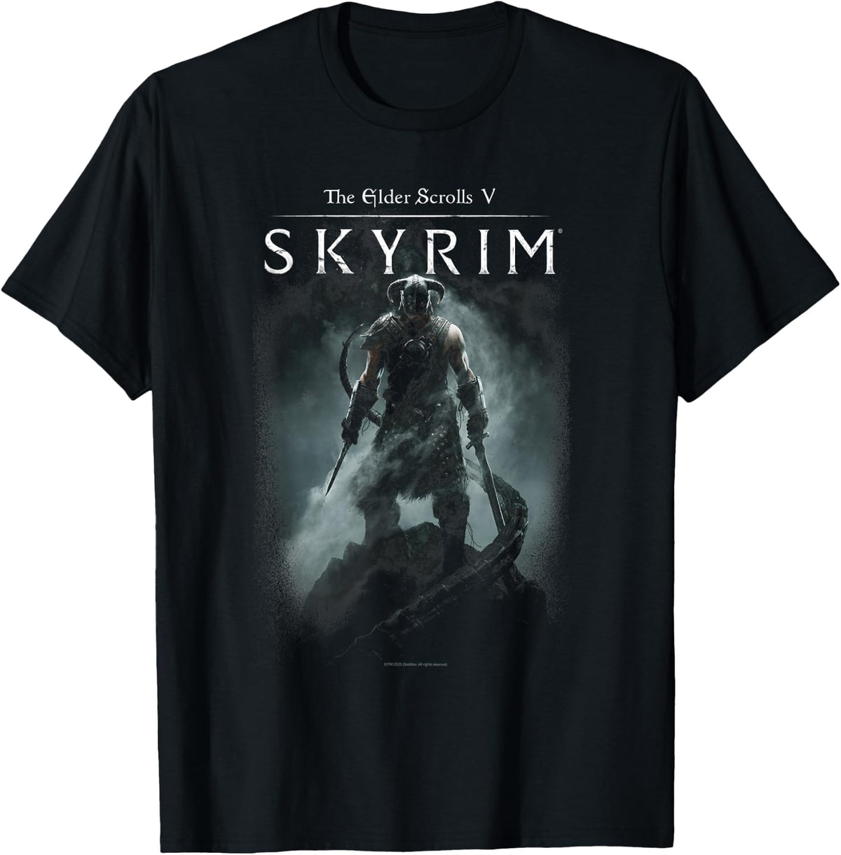 Skyrim Dragonborn in Silhouette Video Game T-Shirt