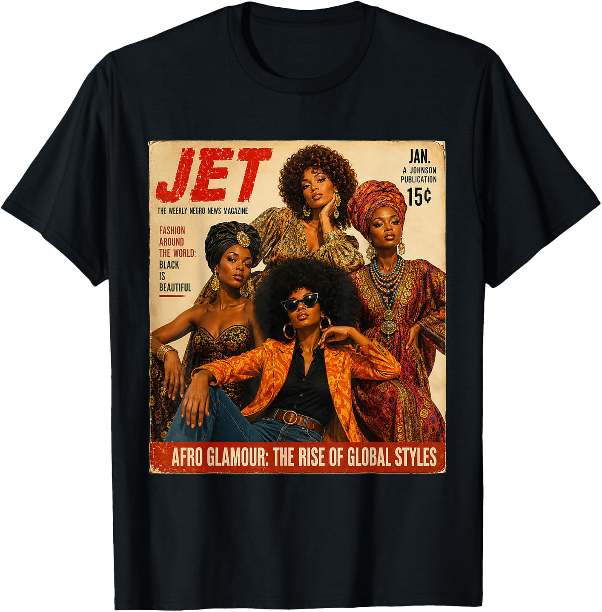 Vintage Black is Beautiful Afro Glamour African Pride Gift T-Shirt