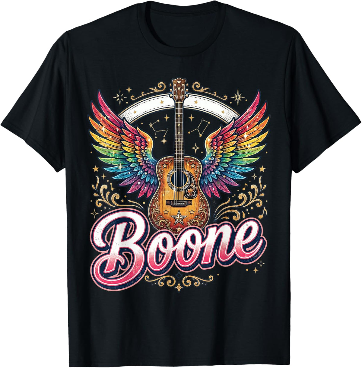 Boone Music Lover Vibes Colorful Artistic Design T-Shirt