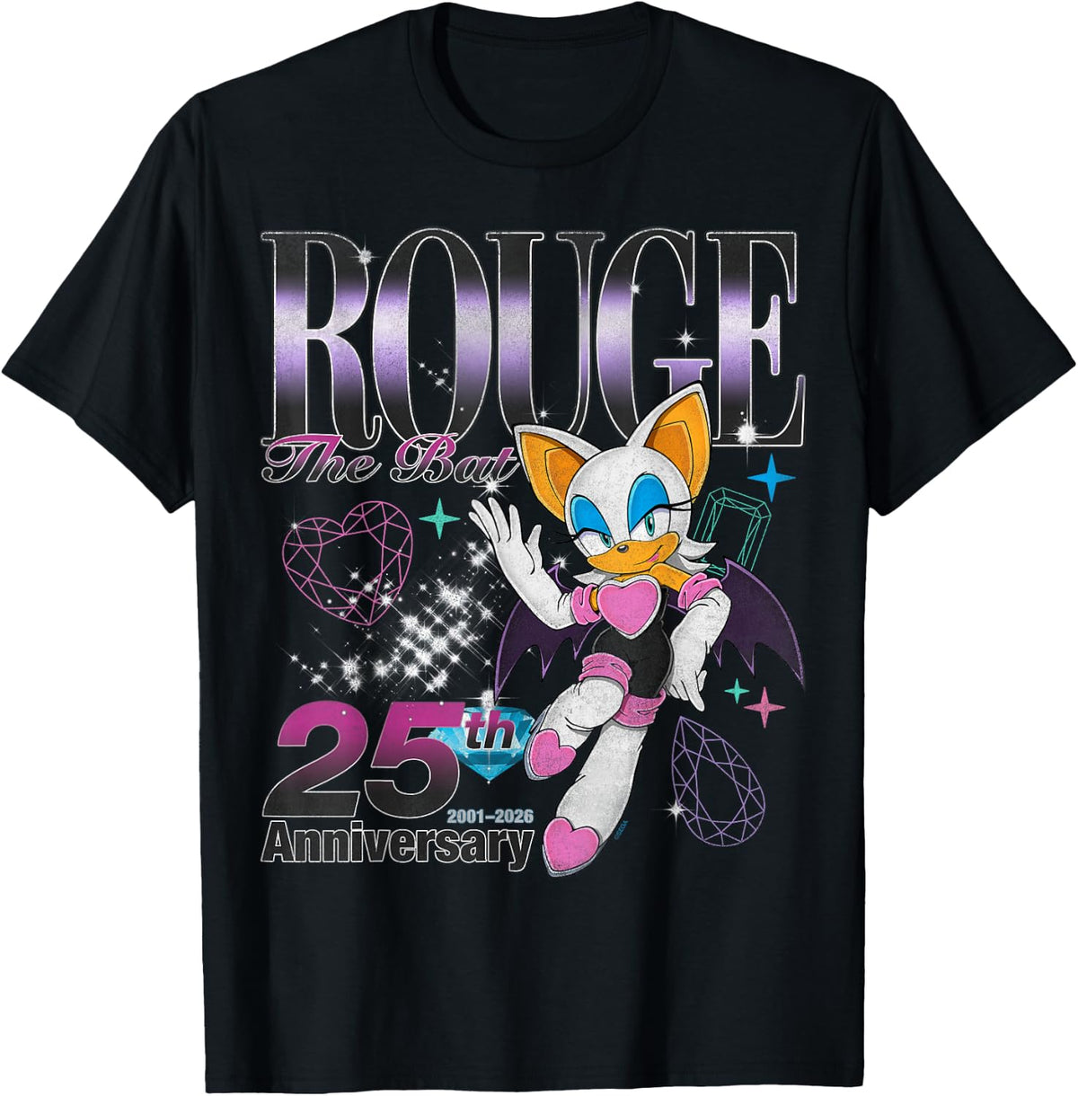 Sonic the Hedgehog Rouge 25th Anniversary Distressed T-Shirt