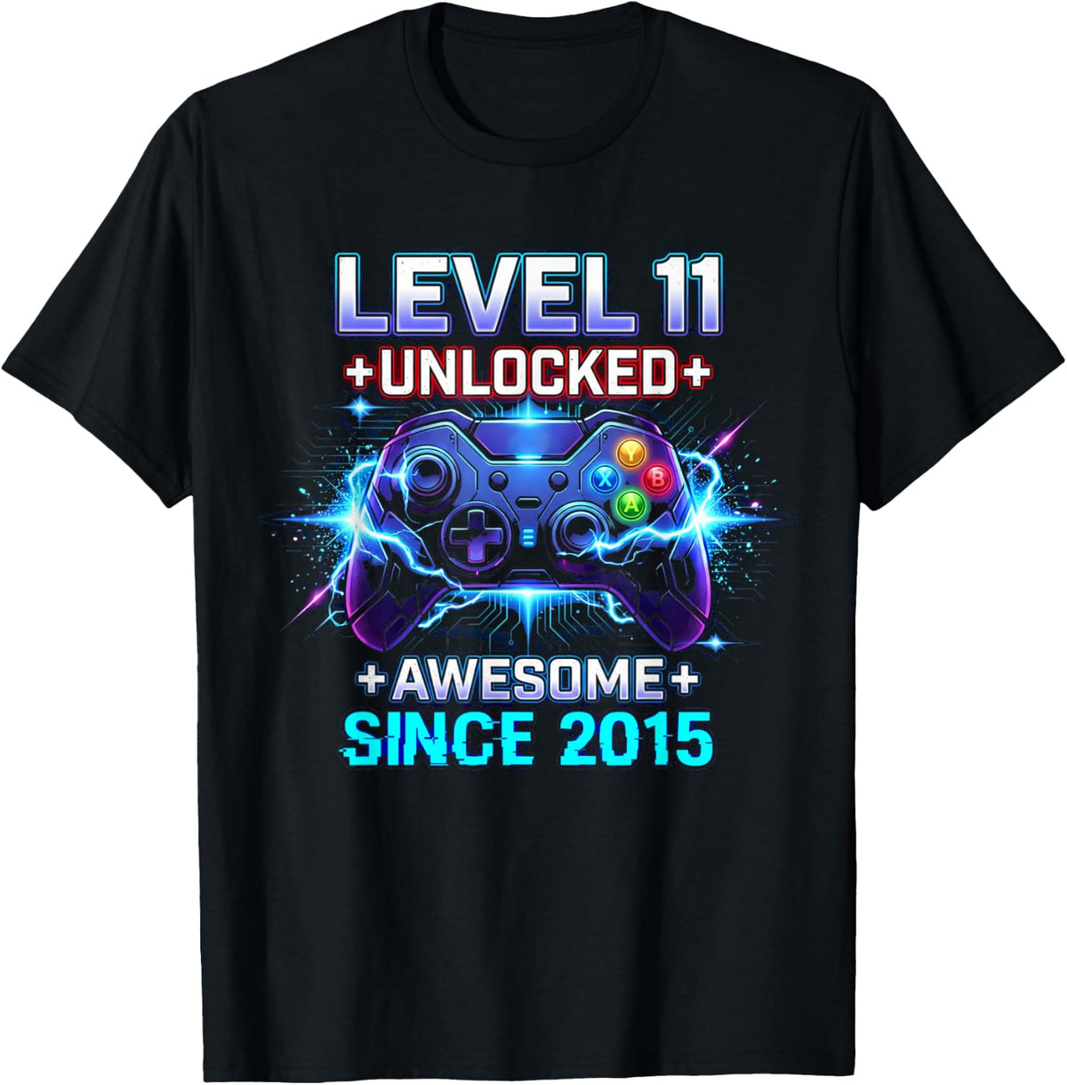 Level 11 Unlocked Awesome Since 2015 11th Birthday Boy Gamer T-Shirt