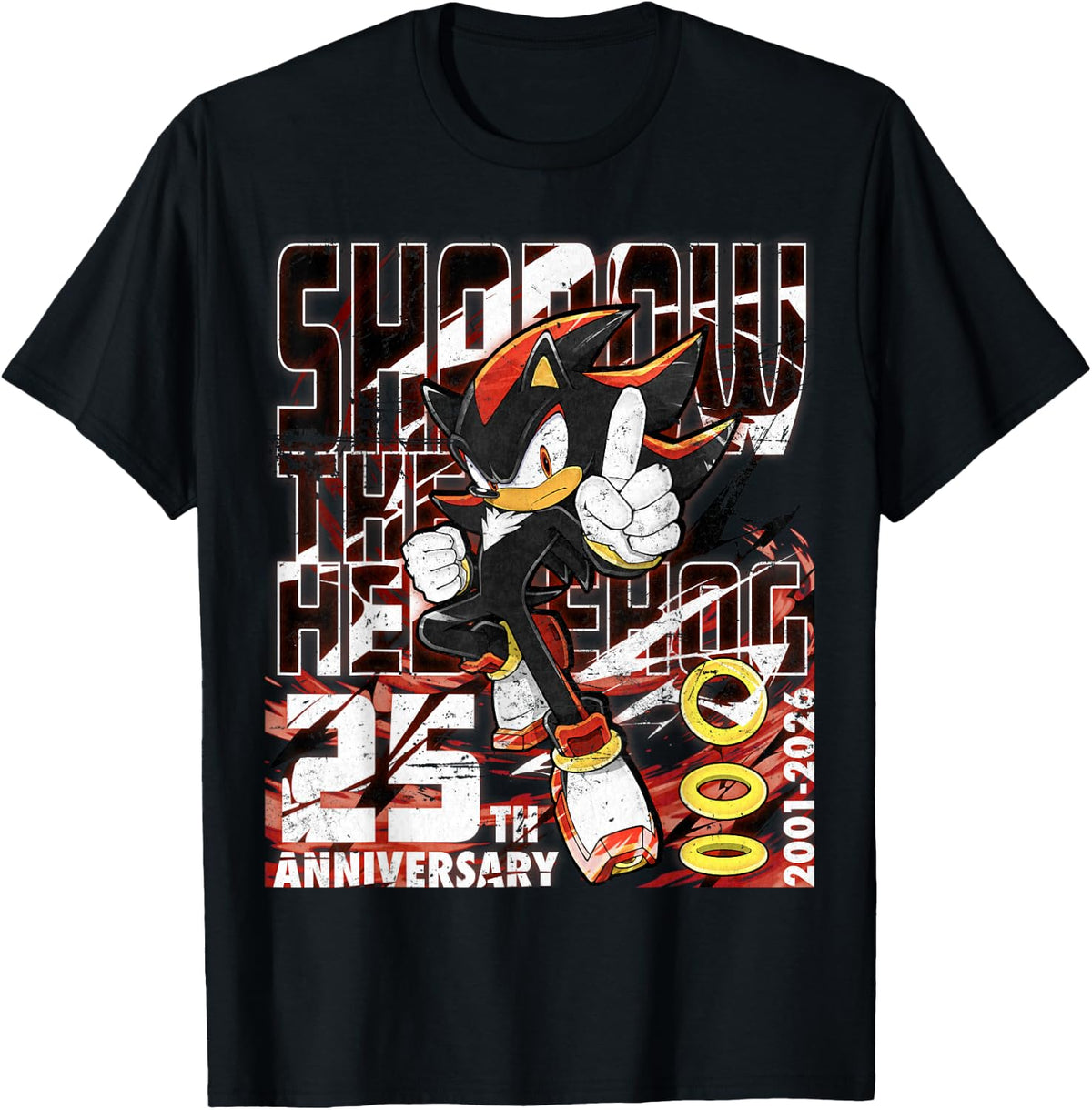 Shadow the Hedgehog 25 Years Anniversary Distressed Vintage T-Shirt