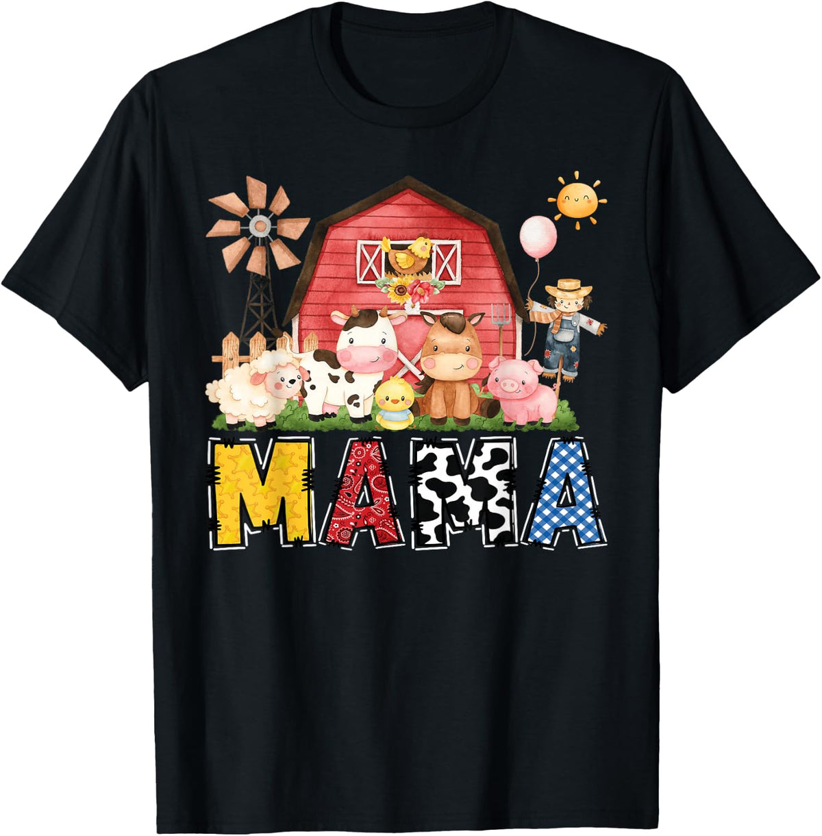 Mama Farm Cow Birthday Boy Matching Family Party T-Shirt