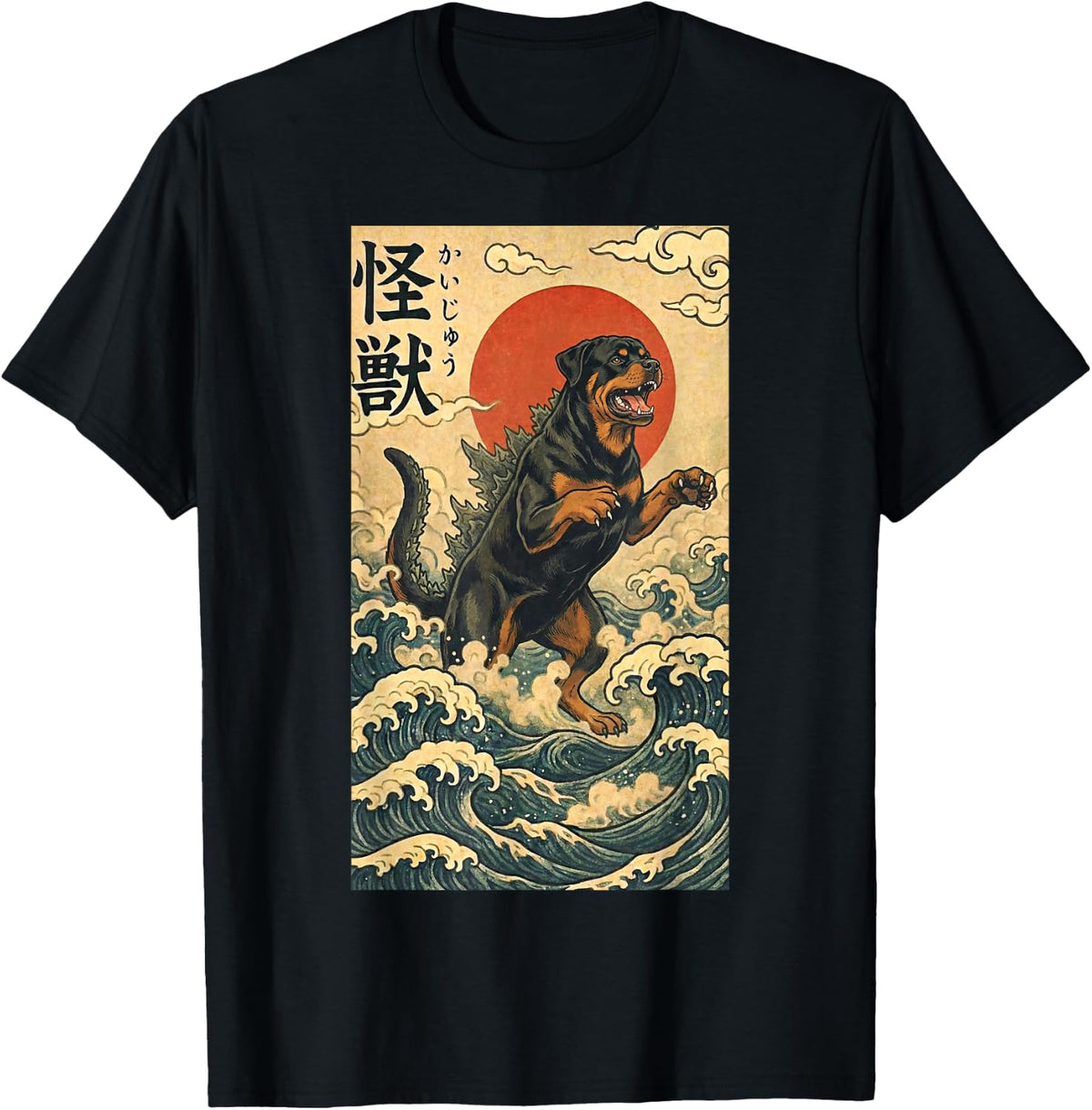 Rottzilla Rottweiler Japanese Art Funny Dog T-Shirt