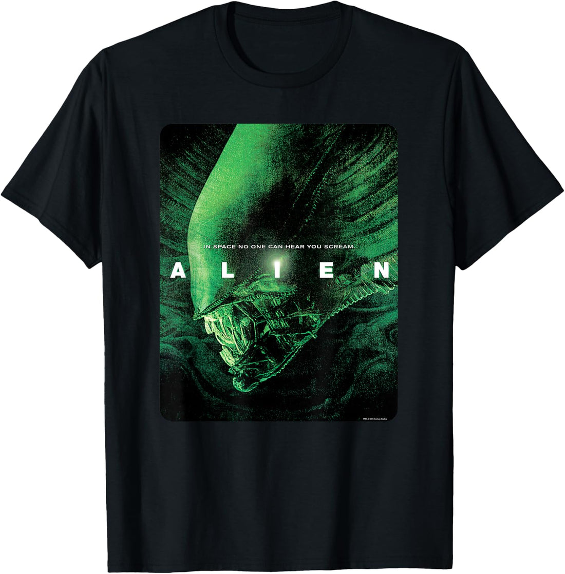 Alien 45th Anniversary Xenomorph 1979 Movie Poster in Space T-Shirt