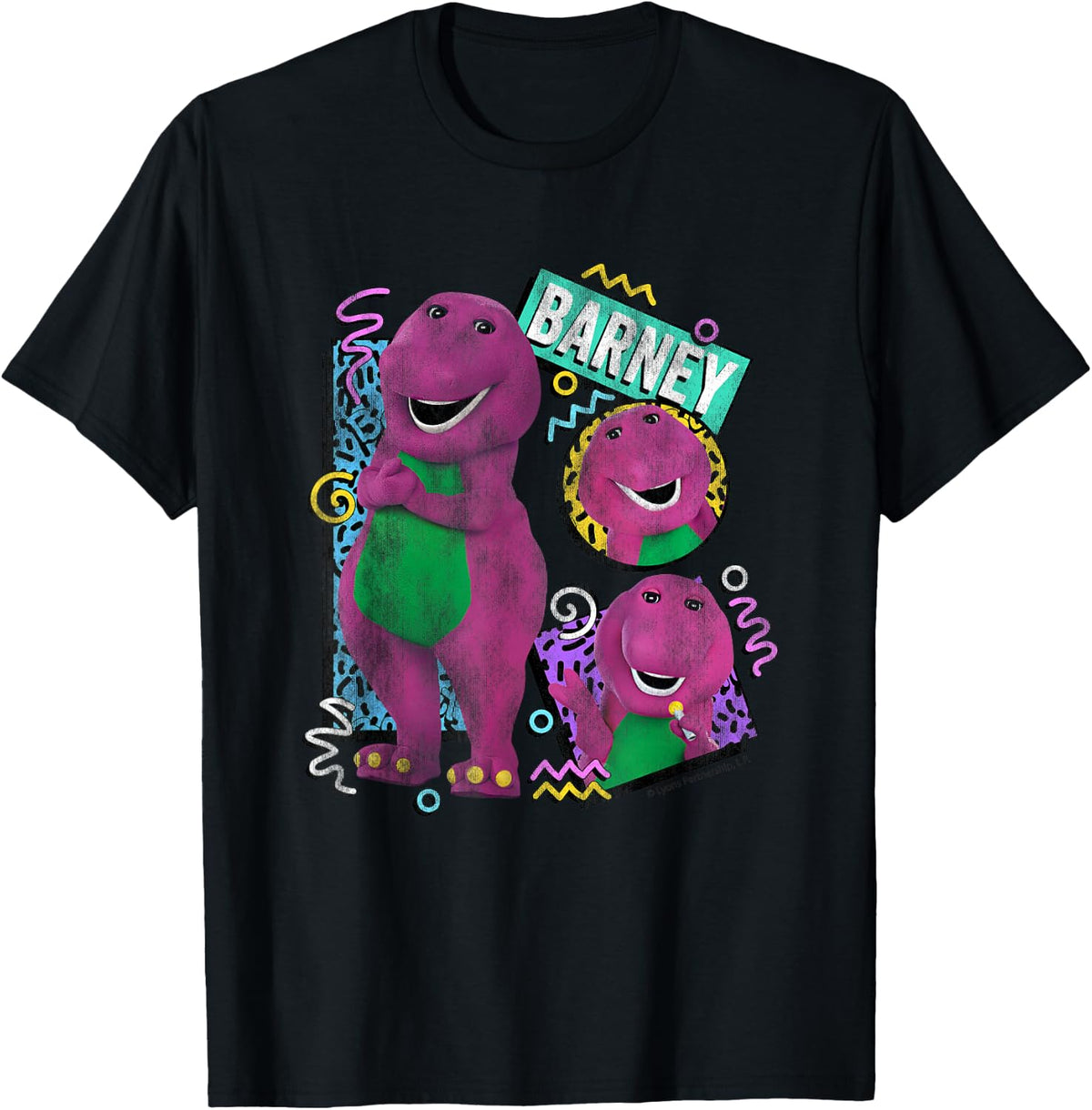 Barney 90s Style Colorful Pattern Retro T-Shirt