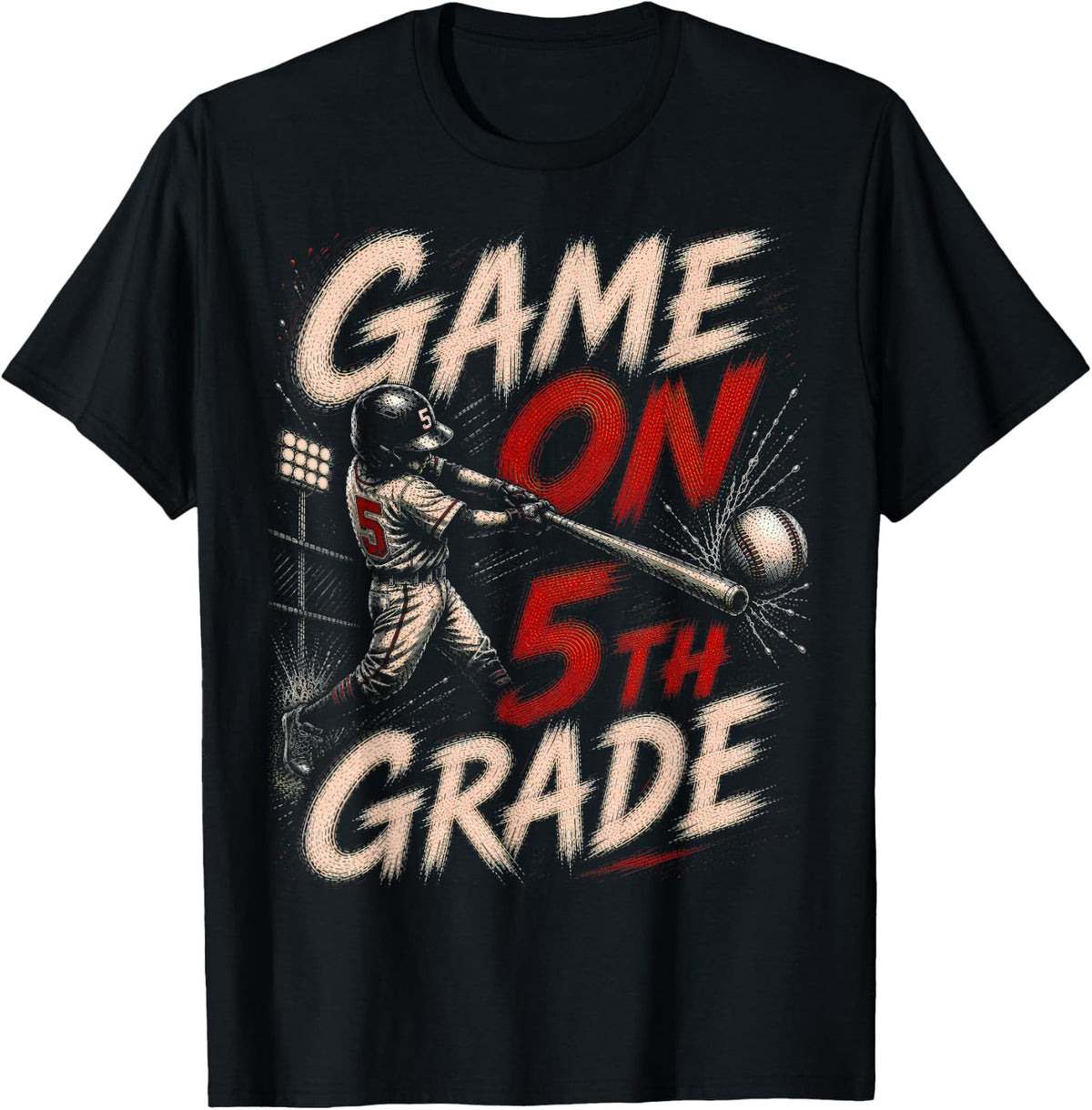 Game On 5th Grade Baseball Shirt Back to School Boys T-Shirt