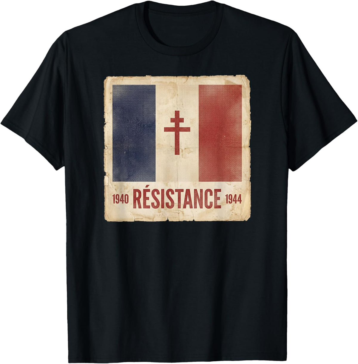 Résistance Free France Flag with Cross of Lorraine 1940-1944 T-Shirt