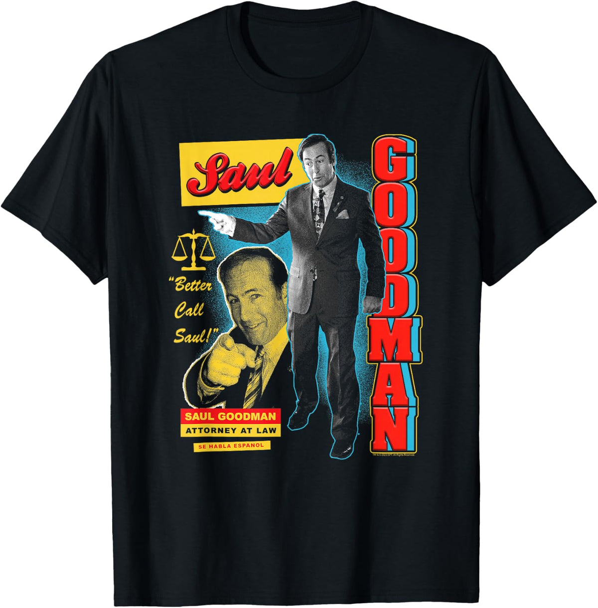 Breaking Bad Saul Goodman Colorful Ad Collage TV Show T-Shirt