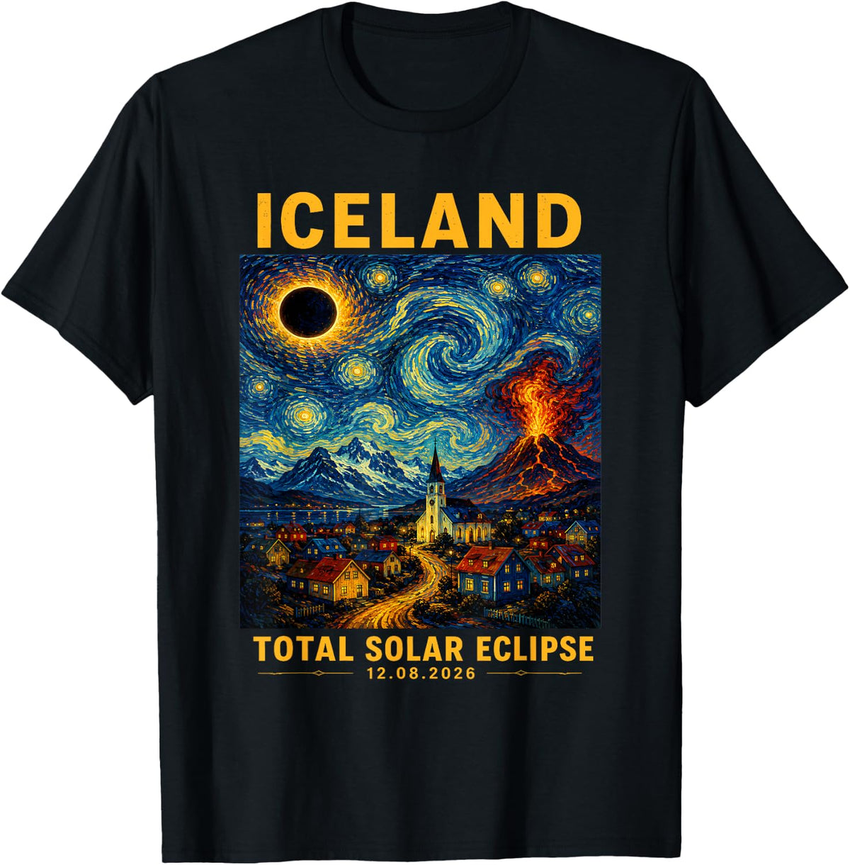 Iceland Total Solar Eclipse 12 August 2026 Men Women Kids T-Shirt