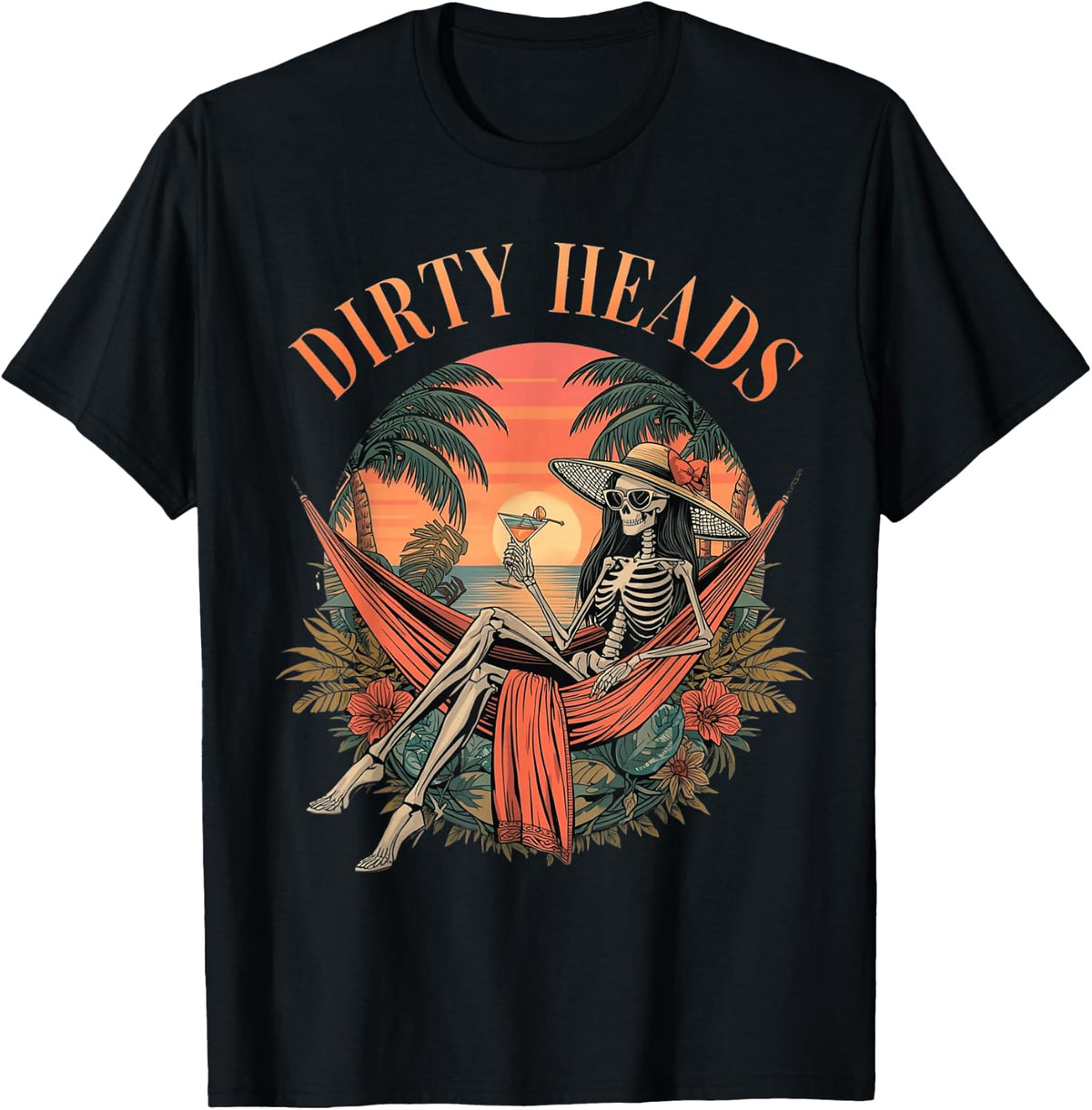 Dirty Heads Skeleton Women Beach Summer Vacation T-Shirt
