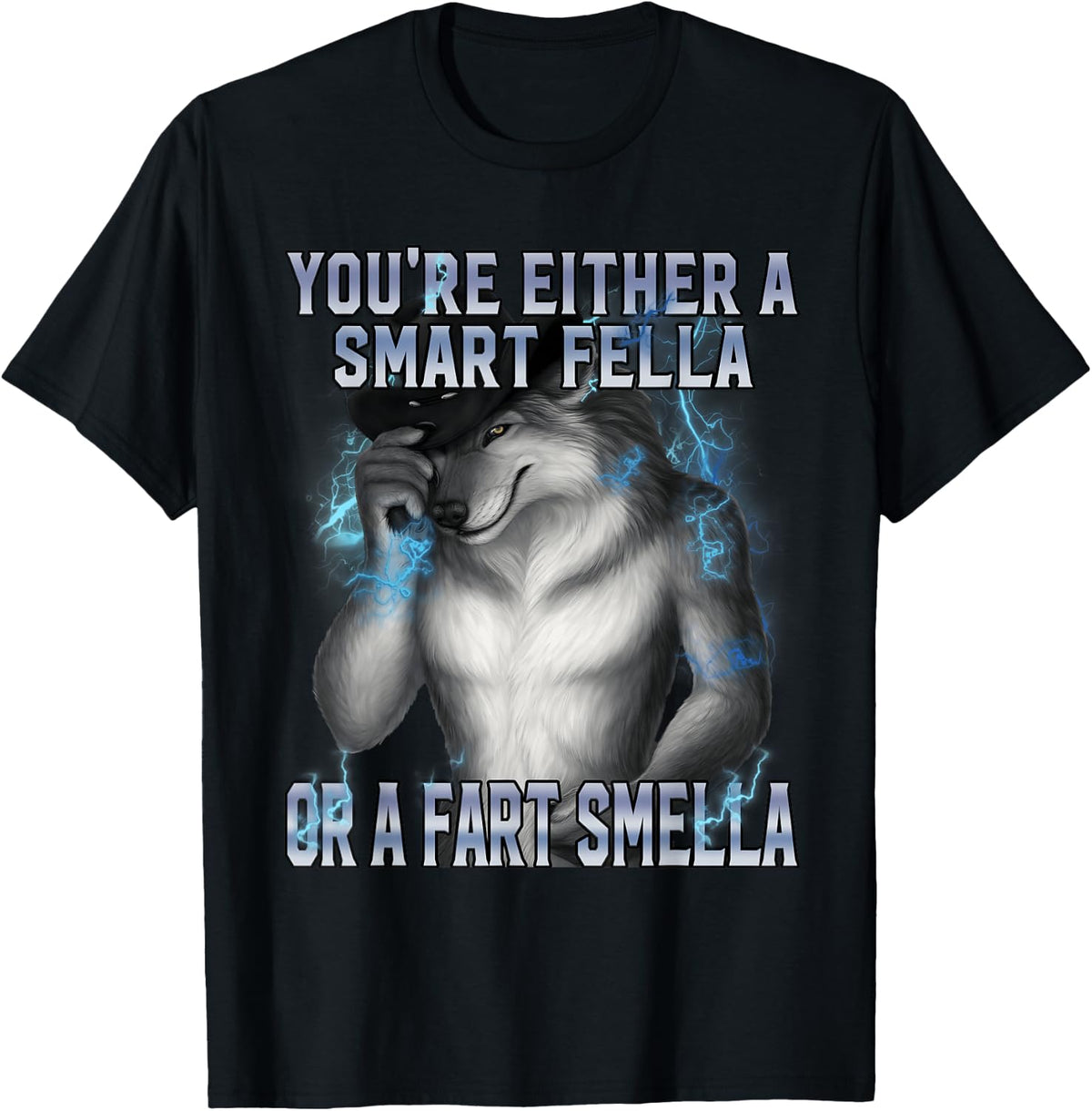 Smart Fella Alpha Wolf Meme Funny Werewolf Cursed Meme T-Shirt