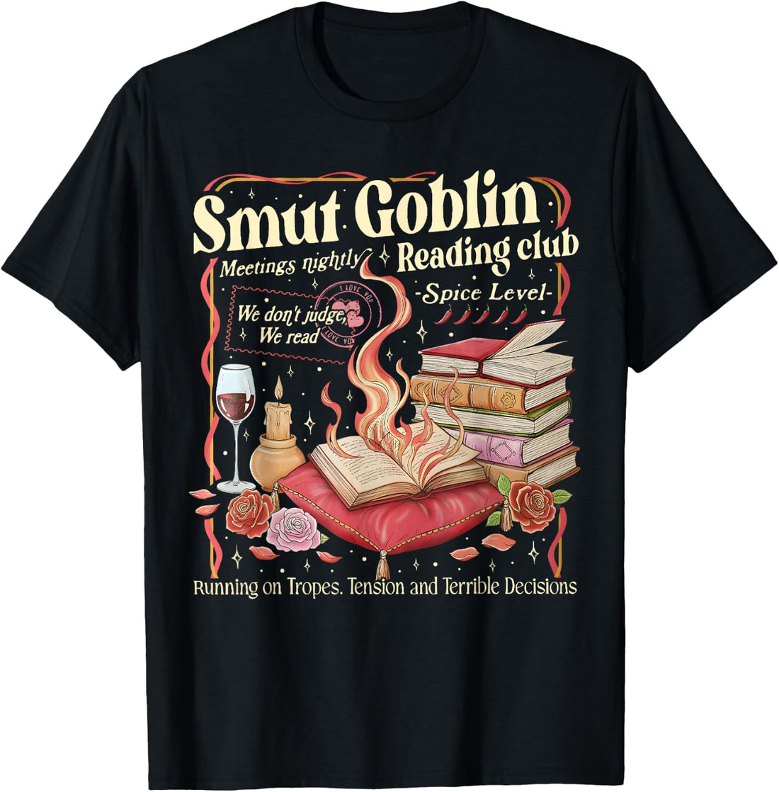 Vintage Smut Goblin Dark Romance Bookish Book Lover T-Shirt