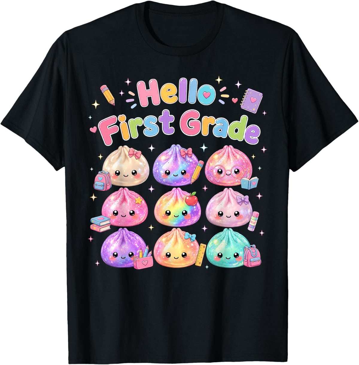 Hello First Grade Teacher First Day of 1st Grade Dumpling T-Shirt