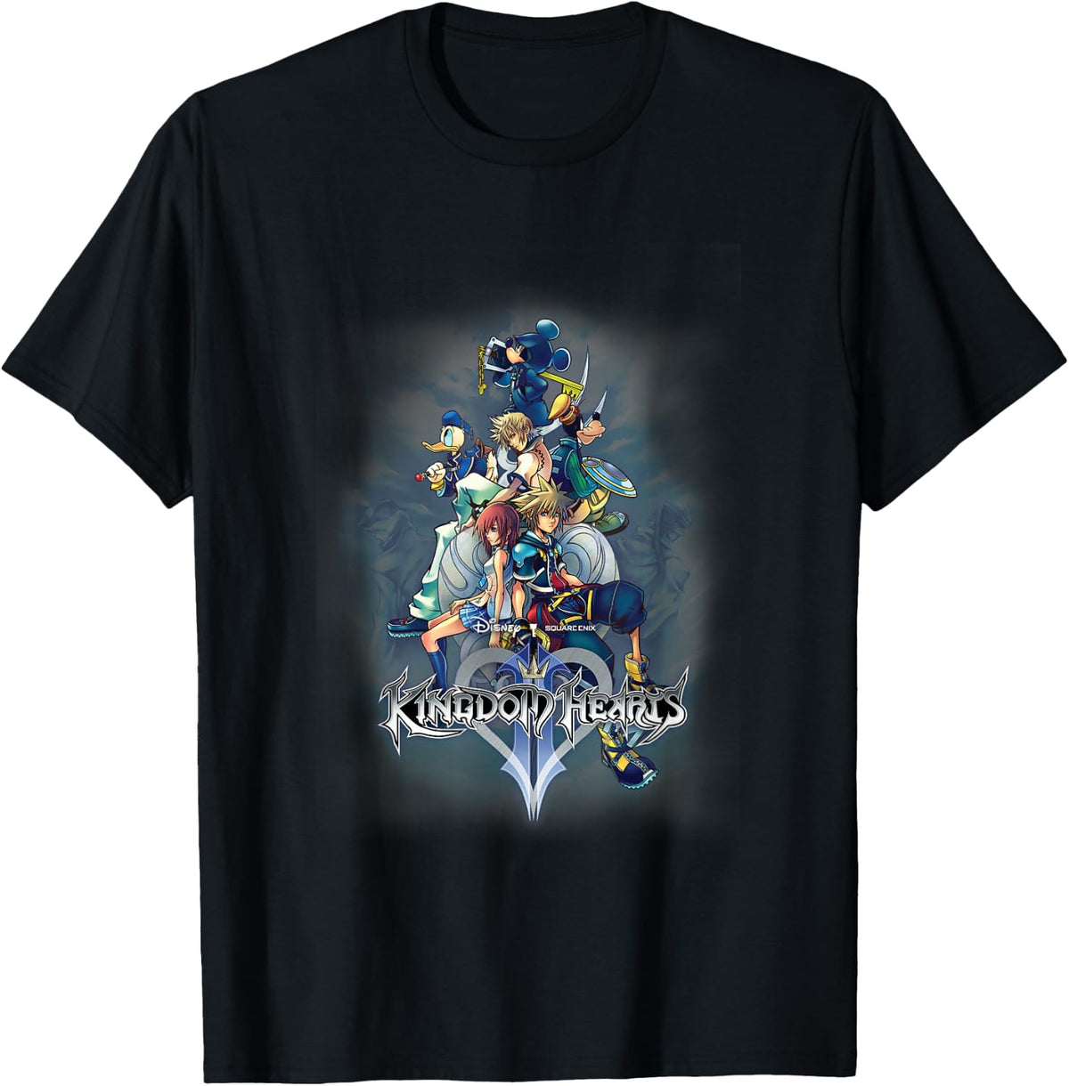Disney Kingdom Hearts II Classic Epic Group Shot Poster T-Shirt