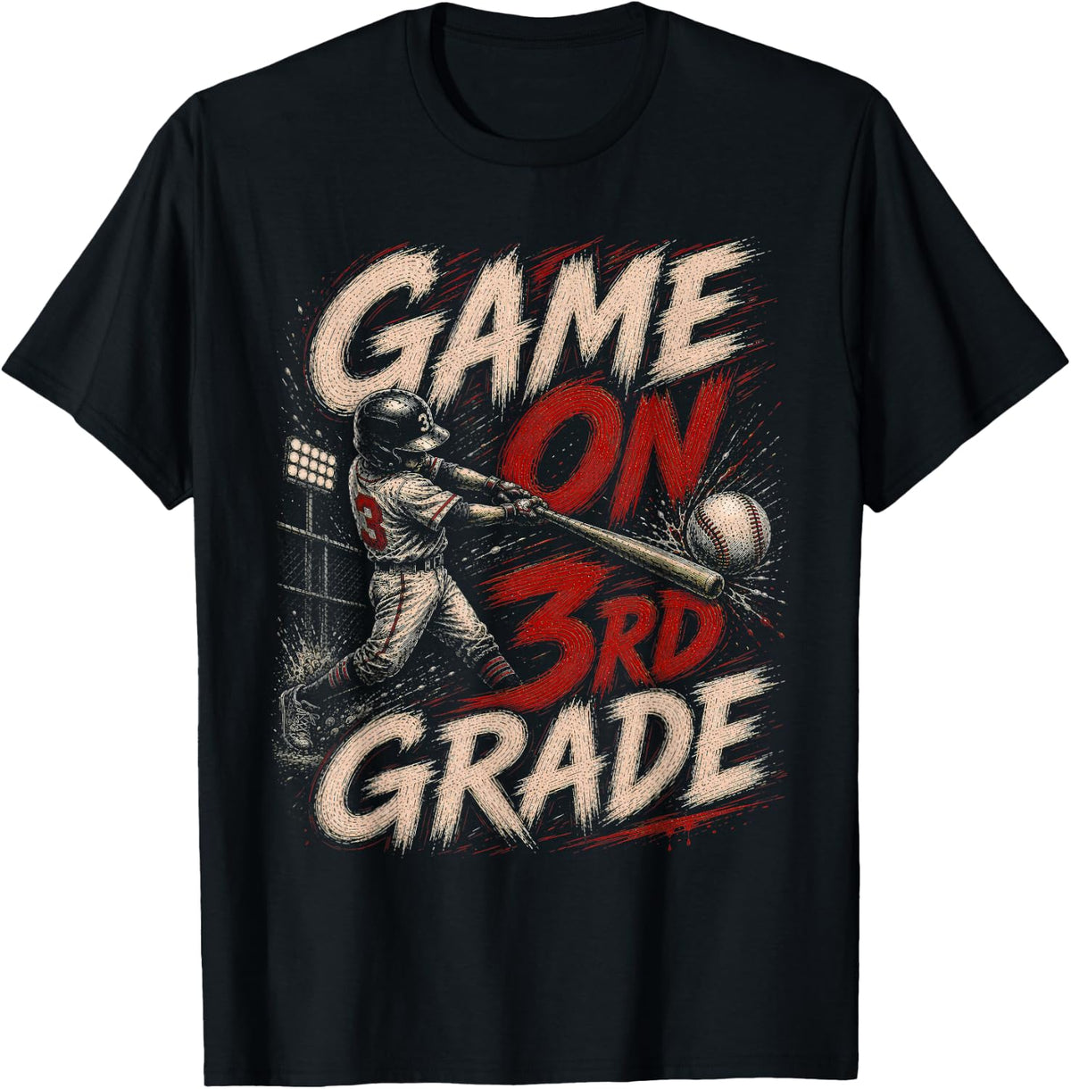Game On 3rd Grade Baseball Shirt Back to School Boys T-Shirt