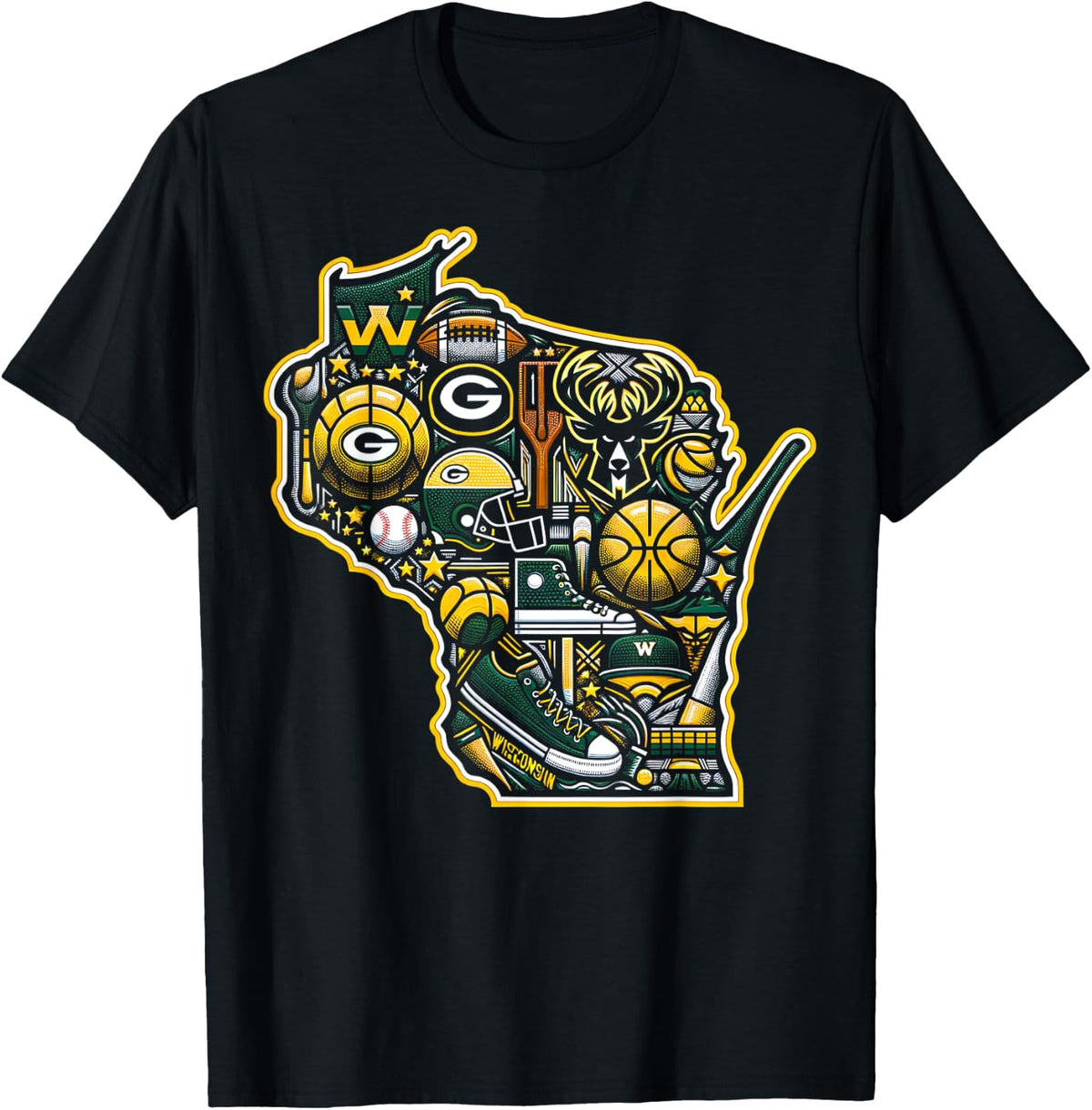 Wisconsin Sports - Cool Graphic Tee - Men Women S - 6XL T-Shirt