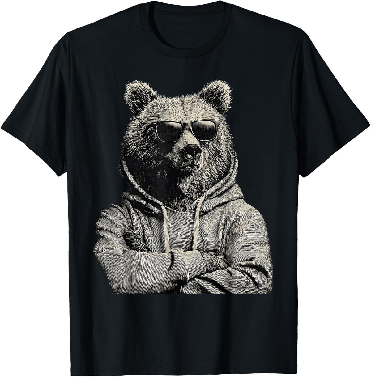 Bear Wearing Sunglasses Wildlife Forest Bear Animal Lover T-Shirt