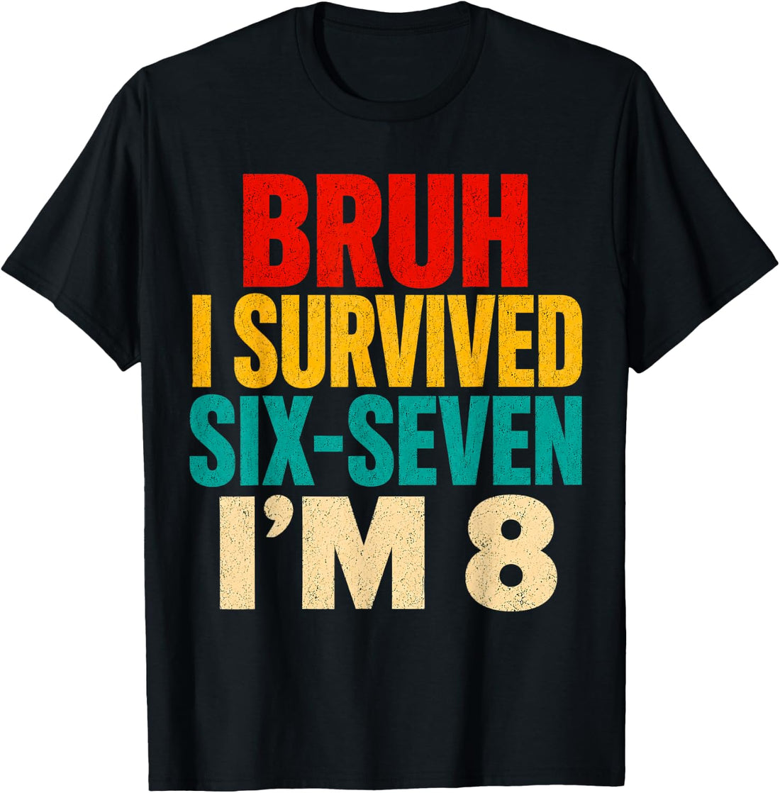 8th Birthday I Survived 6 7 Now I’m 8 Girls Boys Birthday T-Shirt