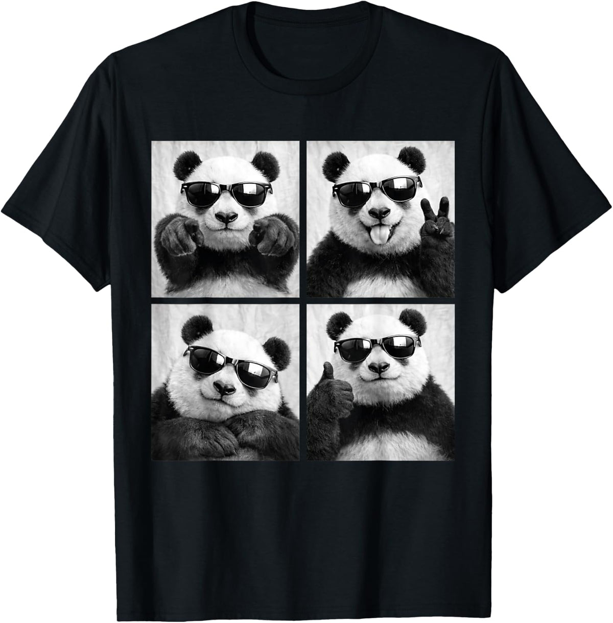 Cool Panda with Sunglasses PhotoBooth Funny Giant Panda Bear T-Shirt