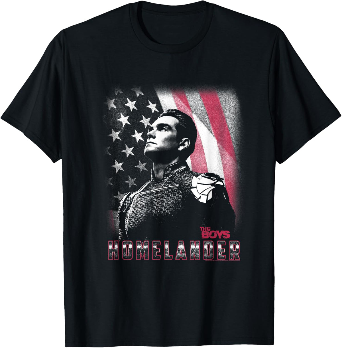 The Boys Patriotic Homelander American Flag Background T-Shirt