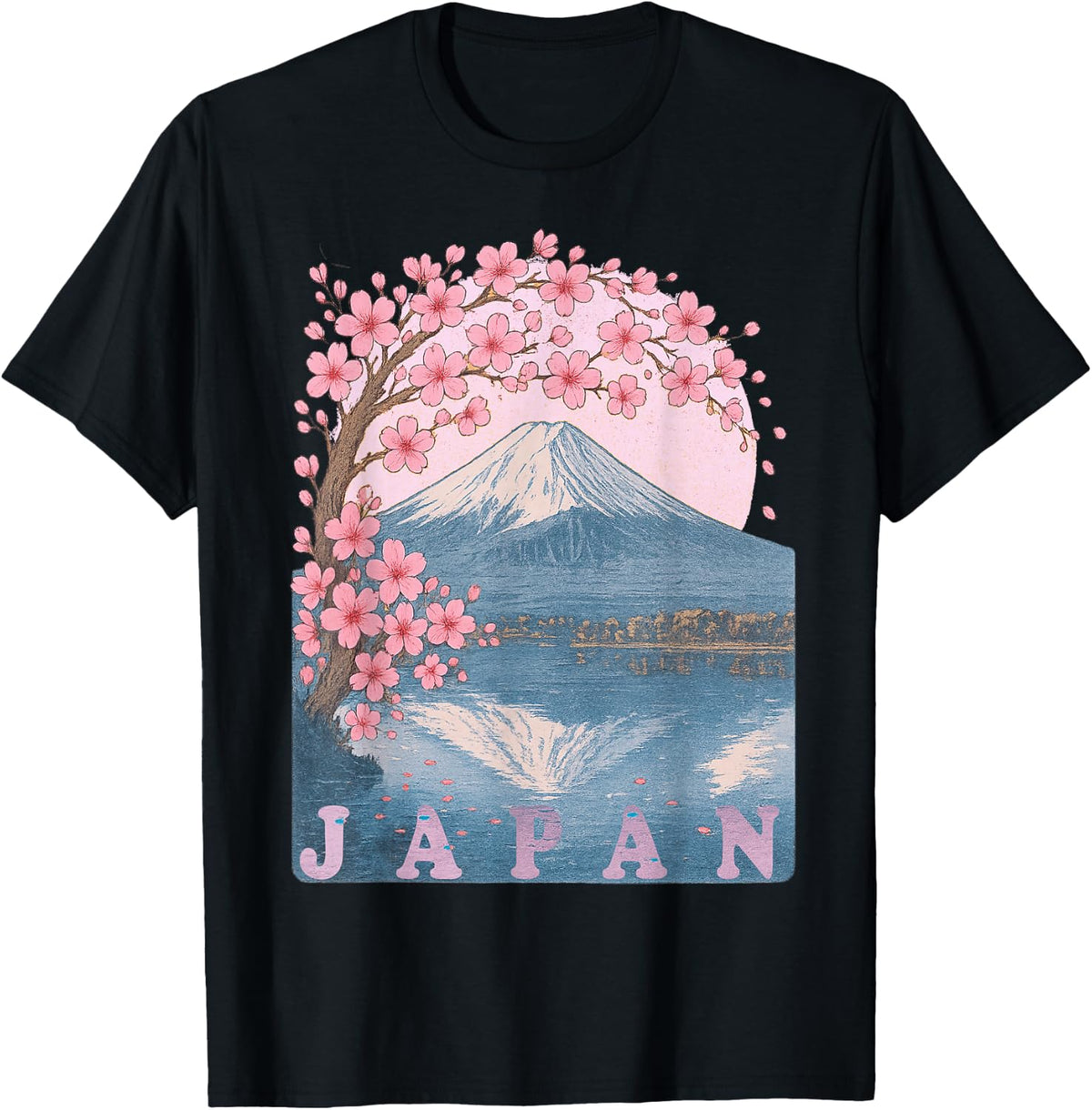 Japanese Cherry Blossom Mt Fuji Japan Art Women T-Shirt
