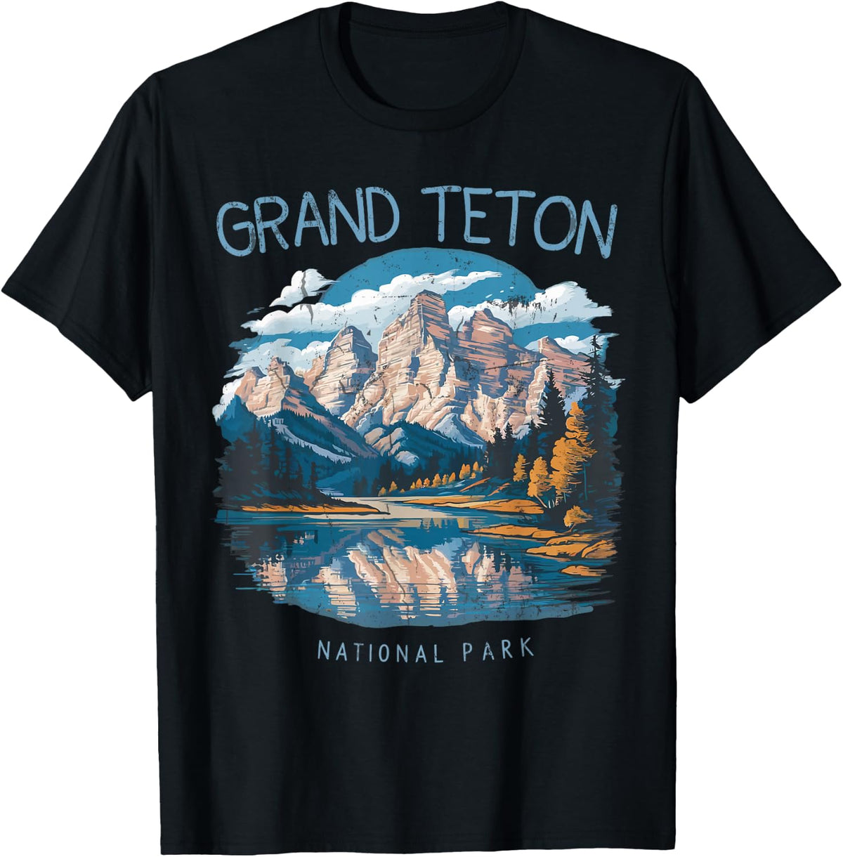 Grand Teton Retro US Wyoming Jackson Hole Lake Vintage Parks T-Shirt