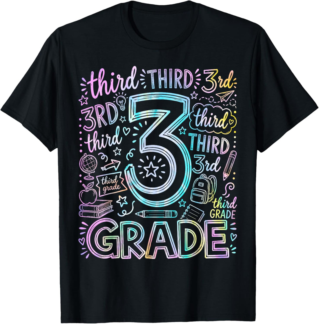 3rd Grade Typography Team Third Grade Teacher Back to School T-Shirt