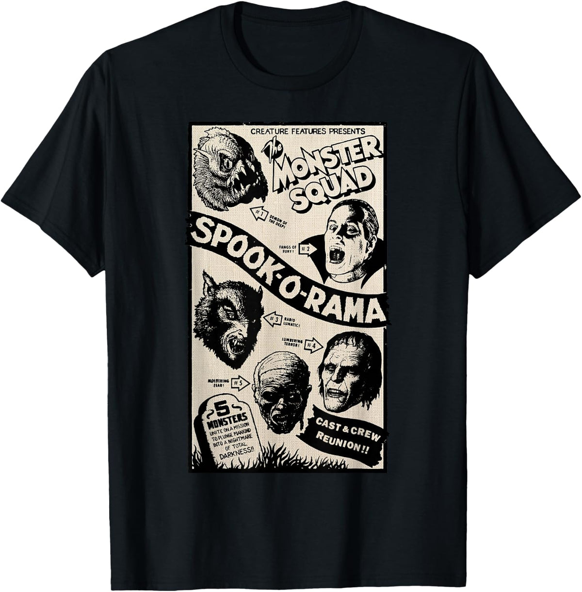Vintage Halloween Spook-O-Rama Horror Show Monster Squad T-Shirt