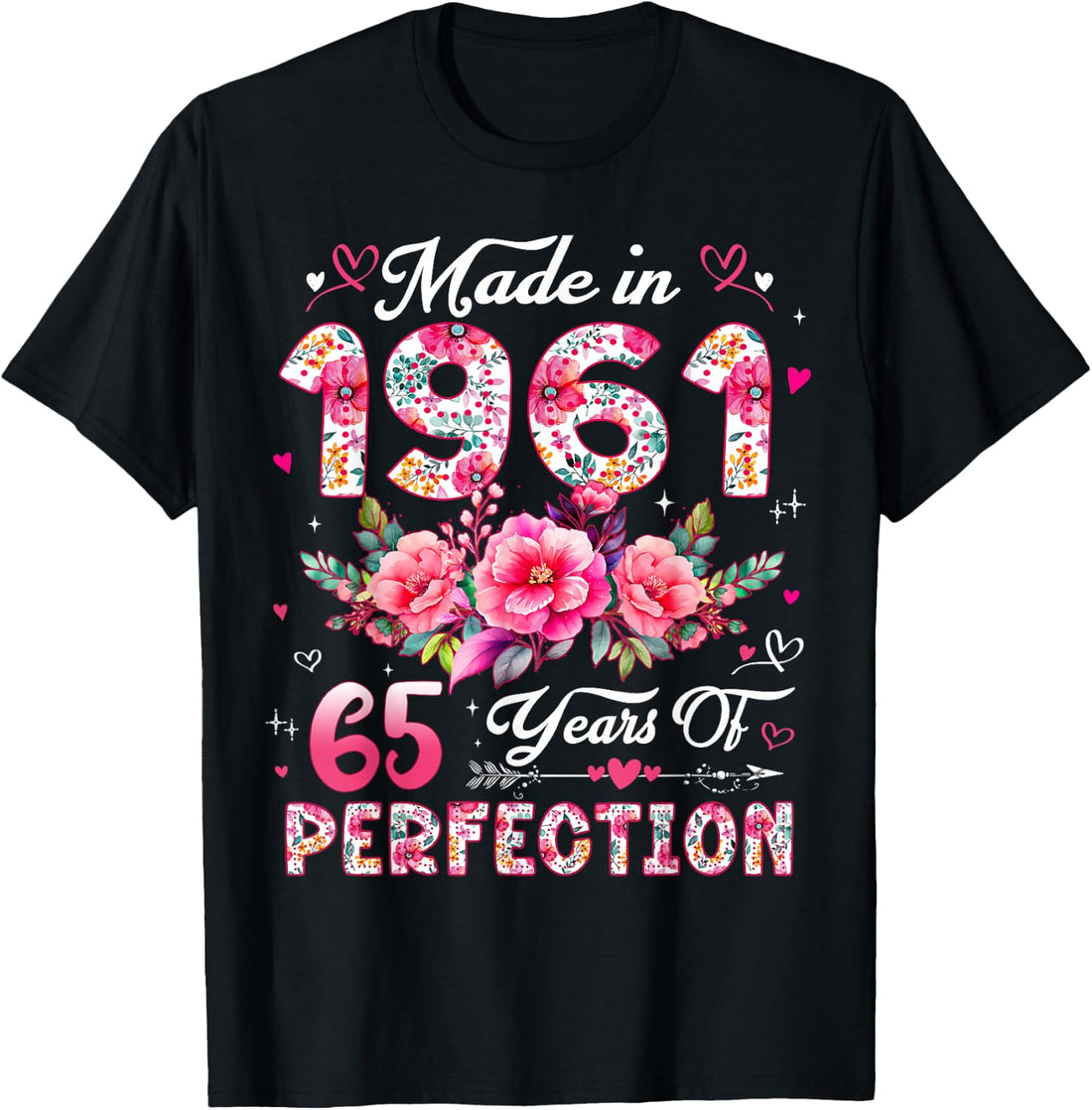 65 Year Old Made in 1961 Floral 65th Birthday Women T-Shirt
